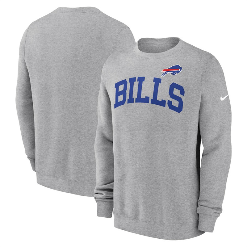 Men's Buffalo Bills Heather Grey Club Pullover Sweatshirt